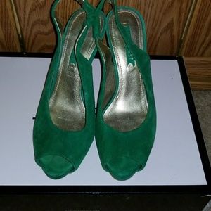 Suede Sling back heels